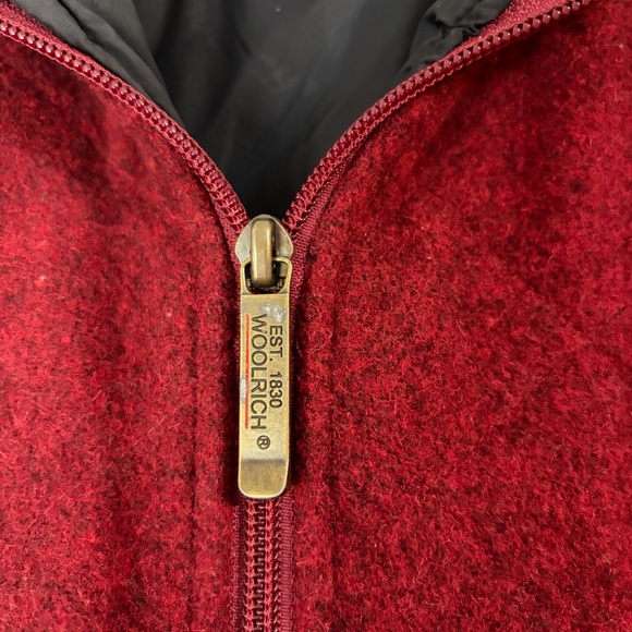 Woolrich Jacket Ruby Heather Red Wool Full Zip Quilted Womens Small Outdoor - Picture 4 of 11